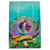 Onder het Zee & Zeemeermin Verjaardagsmeisjesfeest Medium Cadeauzakje (Achterkant)