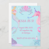 ONDER HET ZEE ZEEMEERMIN VERJAARDAGSUITNODIGING SAVE THE DATE (Voorkant / Achterkant)