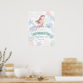 Onder het Zee Zeemeermin White Birthday Welkom Poster (Keuken)
