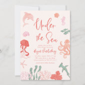 Onder het Zeeen Meisje Baby shower Kaart (Voorkant)