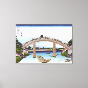 Onder Mannen Bridge in Fukagawa Canvas Afdruk