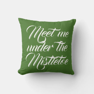 ONDER MISTLETOE - GROENE / RODE ZIJDEN KUSSEN