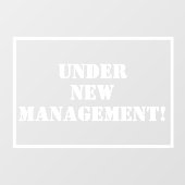 Onder Nieuw Beheer Raamsticker (Vel)