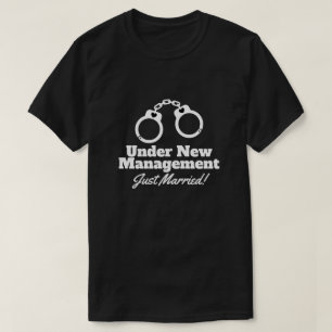 Onder nieuw management Just Married grappige handb T-shirt