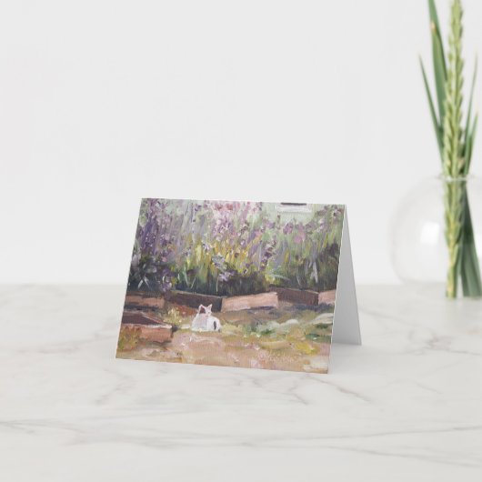 "Onder Paarse Bloemen" Notecard Kaart (Voorkant)