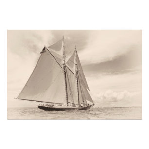 Onder Sail on Columbia Foto Afdruk
