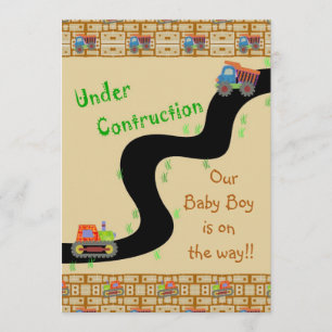 Onder speciale aandacht van Construction Boy Baby  Kaart