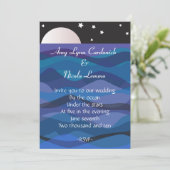 Onder Stars Wedding Invitation Beach Destination Kaart (Staand voorkant)
