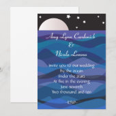 Onder Stars Wedding Invitation Beach Destination Kaart (Voorkant / Achterkant)
