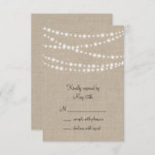 Onder Twinkle lampjes op Burlap RSVP (Voorkant / Achterkant)