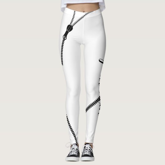Onder uw huid Inc. Zipper Pants Leggings (Voorkant)