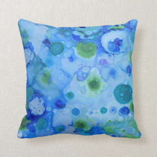 "onder water": blauwe en groene kussen