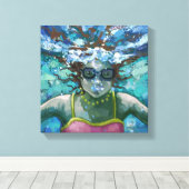 Onder water canvas afdruk (Insitu (Houten vloer))