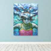 Onder water canvas afdruk (Insitu (Houten vloer))