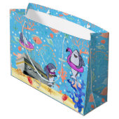 Onder water Deep Zee Shark Party Time Kinder Groot Cadeauzakje (Achterkant Gekanteld)