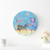 Onder water Deep Zee Shark Party Time Kinder Grote Klok (Huis)