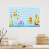 ONDER WATER ENORM 91 x 61 CM KUNSTDRUK Poster (Keuken)
