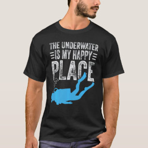 Onder water is mijn geluksplek Funny Scuba-duiker T-shirt