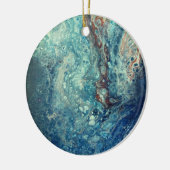 Onder water majesteit Acrylische Abstracte verf Keramisch Ornament (Links)