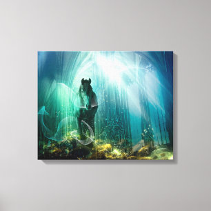 Onder water - omloopdoek canvas afdruk