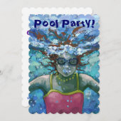 Onder water zwemmen partij uitnodigen kaart (Voorkant / Achterkant)