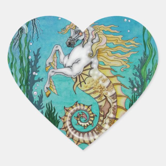 Onder WaterHorse Hart Sticker (Voorkant)