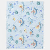 Onder Zee Creaters & Marine Life Fleece Deken (Voorkant)