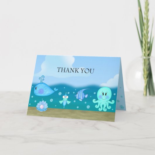 Onder Zee Dankkaart Bedankkaart (Voorkant)