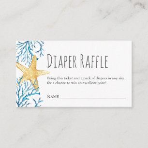 Onder Zee Diaper Raffle Invitation Enclosure Informatiekaartje