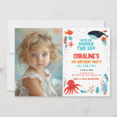 Onder Zee Foto Birthday Invitation Kaart (Voorkant)