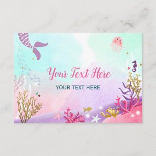 Onder Zee Mermaid Baby shower Insert Card RSVP Kaartje
