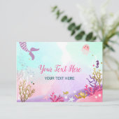 Onder Zee Mermaid Baby shower Insert Card RSVP Kaartje (Staand voorkant)