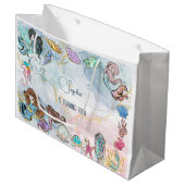 Onder zee Mermaids kinderen jarig Groot Cadeauzakje (Voorkant Gekanteld)