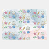 Onder zee Mermaids kinderen jarig Inpakpapier Vel (Voorkant 3)