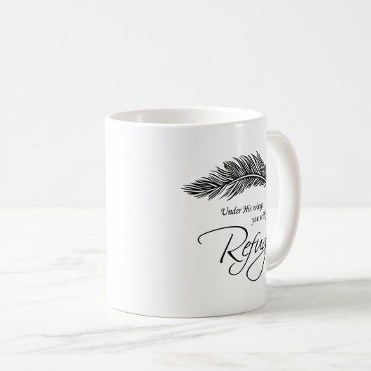 Onder z'n ogen vind je een toevluchtsoord. koffiemok (Voorkant rechts)