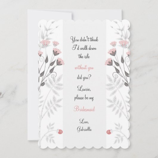 Onderaan de Isle Bridesmaid Request Card Kaart (Voorkant)