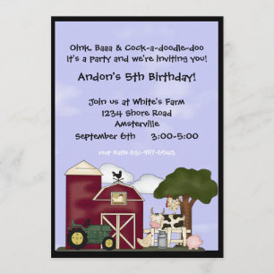 Onderaan de uitnodiging tot het Boerderij