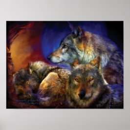 Onderaan een Blue Moon Art Poster/Afdruk Poster