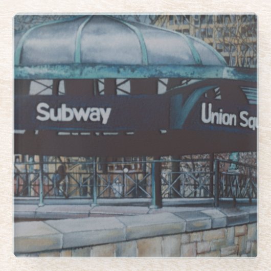 Onderaardse blauwvintonijn glazen onderzetter (Voorkant)