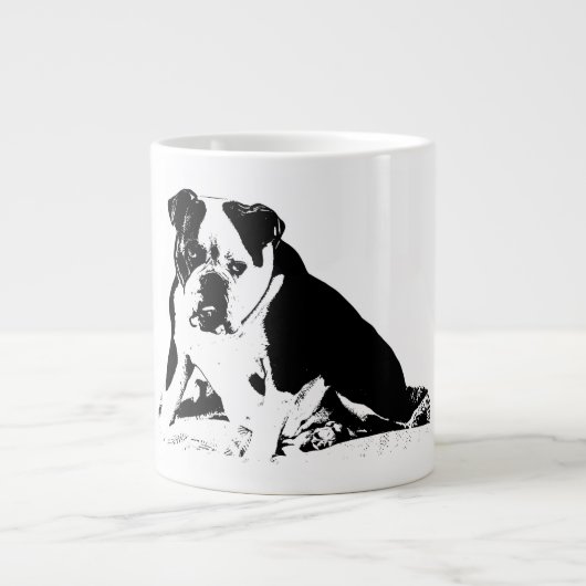 Onderbeet Attitude, Bold B&W Extra Grote Beker (Voorkant)