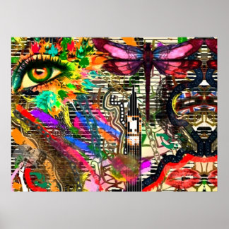 Onderbewuste dromen digitale collage door het KEB- Poster