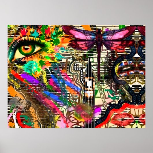 Onderbewuste dromen digitale collage door het KEB- Poster (Voorkant)