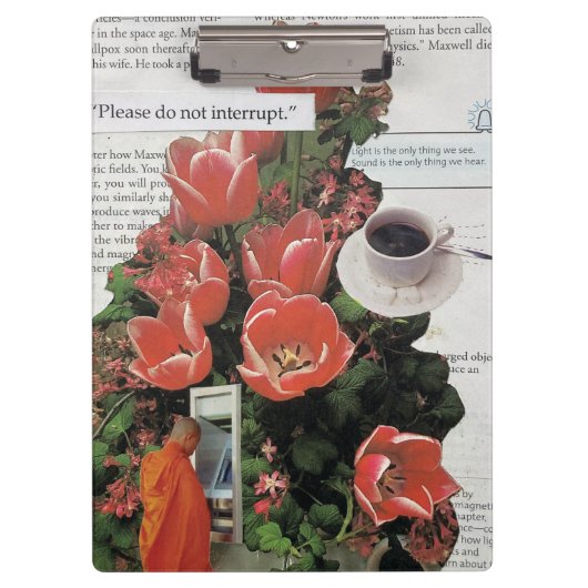 Onderbreek geen Geld Ochtend Koffie Thee Tijd Klembord (Voorkant)