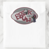 Onderbreken en rennen ovale sticker (Tas)