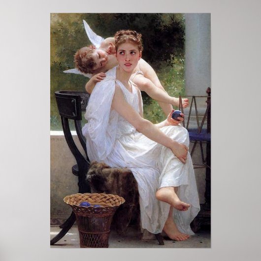 "onderbroken werkzaamheden" door Bouguereau Poster (Voorkant)