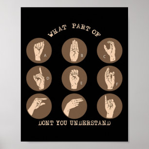 Onderdeel van Don't You Know ASL Gebarentaal Dea Poster