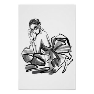 Onderdeel van een collectie van couture mode teken perfect poster