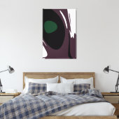 Onderdompeling: Abstract Zwart, Wit, Paarse & Groe Canvas Afdruk (Insitu (Slaapkamer))