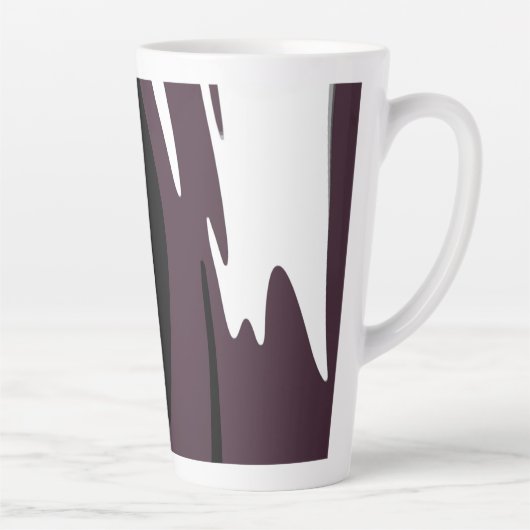 Onderdompeling: Abstract Zwart, Wit, Paarse & Groe Latte Mok (Rechts)