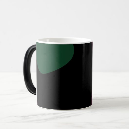 Onderdompeling: Abstract Zwart, Wit, Paarse & Groe Magische Mok (Voorkant links)